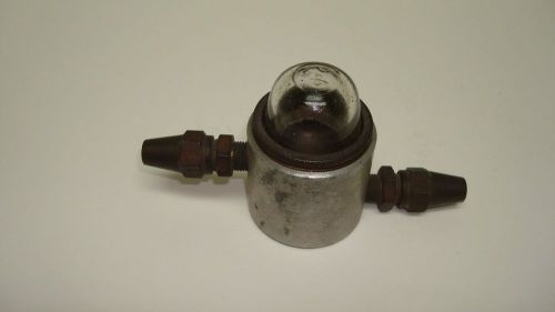 Vintage in line fuel strainer filter glass bulb