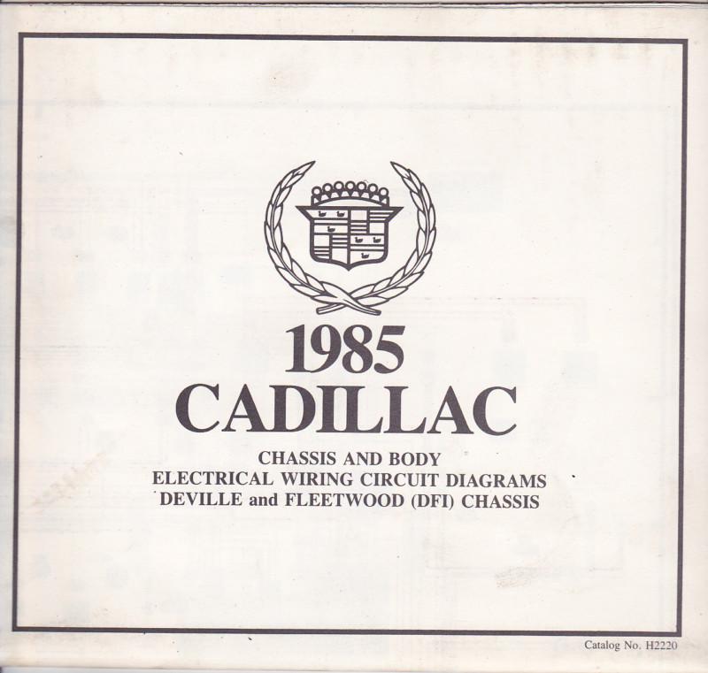 Factory issue1985 cadillac deville fleetwood dfi chassis wiring circuit diagrams