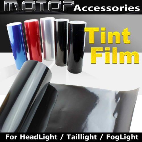 2pcs 12&#034;x24&#034; dark black headlight taillight fog light tint vinyl film sticker