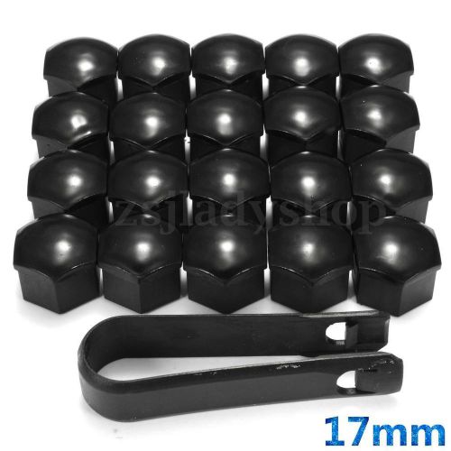 20x 17mm wheel lug nut protector cover bolts cap romoval tool key black for audi