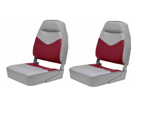 2 wise boat seats mid back, grey and red
