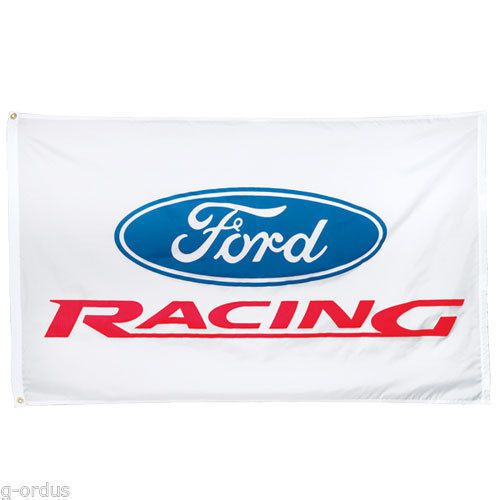 New 2 sided premium heavy nylon 3&#039; x 5&#039; ford racing flag w grommets! nascar nhra