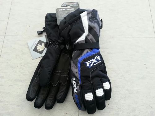 Fxr cold cross insulated snowmobile riding gloves- blue and black -   2xl - new