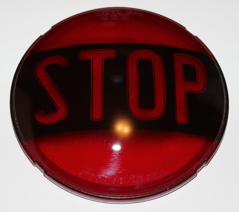 8544, 8545 stop lamp 7" diameter - red lens stoplight vintage nos