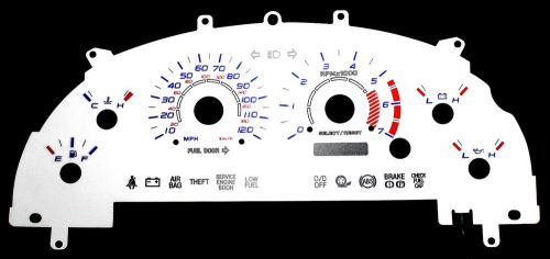 120mph glow gauge euro reverse white indiglo dash face for 99-04 ford mustang v6