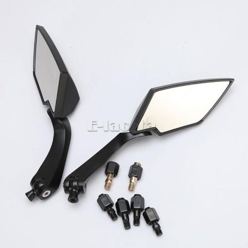 Black universal motorcycle rearview rear view side mirror 8mm 10mm aluminum