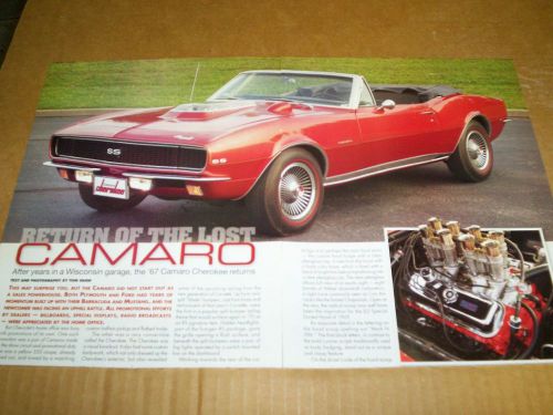 1967 chevrolet ss 396 camaro conv cherokee show car magazine article