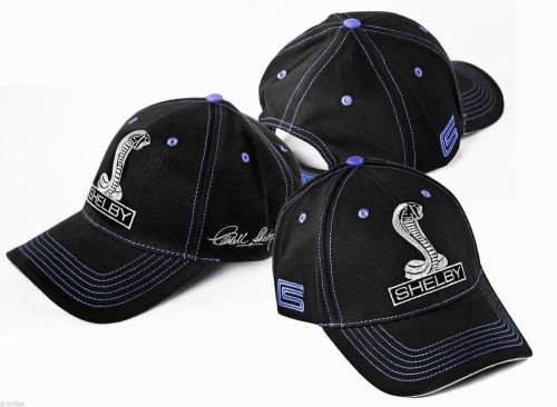 New black &amp; blue ford mustang svt cobra shelby signature hat/cap! gt gt500 kr
