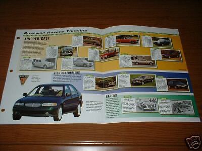★★1945-99 history of the rover brochure 45-99 16 75 100 2000 sd1 vitesse 220★★