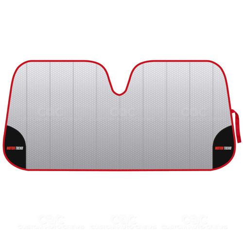 Motor trend car window sun shade - red lining folding windshield shade visor