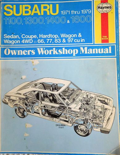 Subaru 1971 - 1979 ~ haynes owner&#039;s workshop manual ~ free shipping!