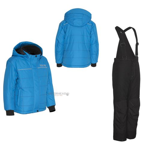 Snowmobile ckx frosty jacket pants suit kids youth 10 blue/black bib winter coat
