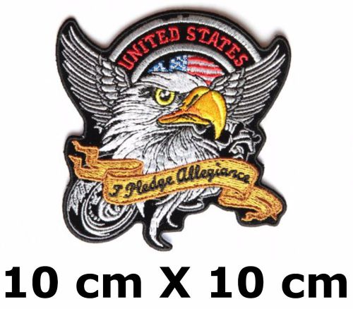 Patch eagle usa i pledge allegiance for biker chopper motard harley 10cm x 10cm