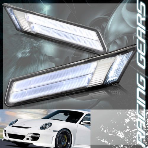 For 05-08 porsche carrera 991 led euro chrome housing side marker bumper lights