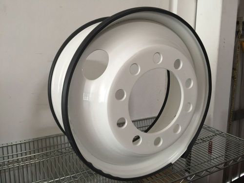 24.5x8.25 semi truck steel wheels stud pilot(budd) 10x285.75 white color 1pc