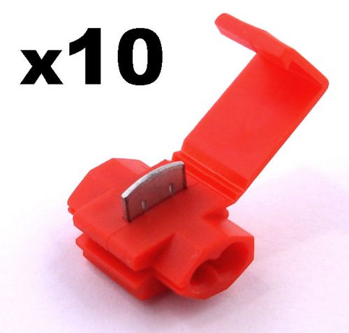 10x red snap-lock scotchlok cable splice and feed connectors for electrical wire