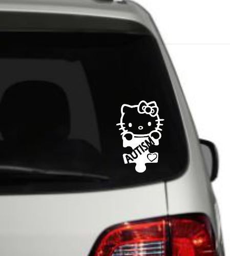 Hello kitty puzzle autism awareness custom truck car vinyl decal window sticker