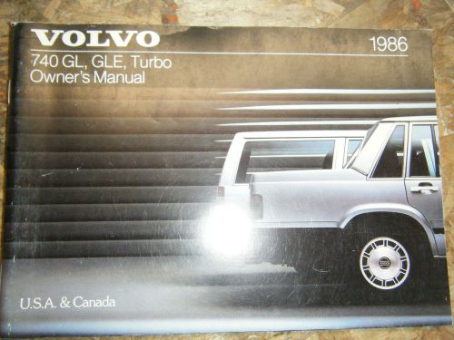 1986 volvo 760 gl gle turbo original factory owners manual operators book