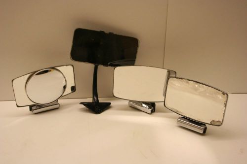 Lot of 4 classic austin mini cooper side mount and inside rear view mirrors