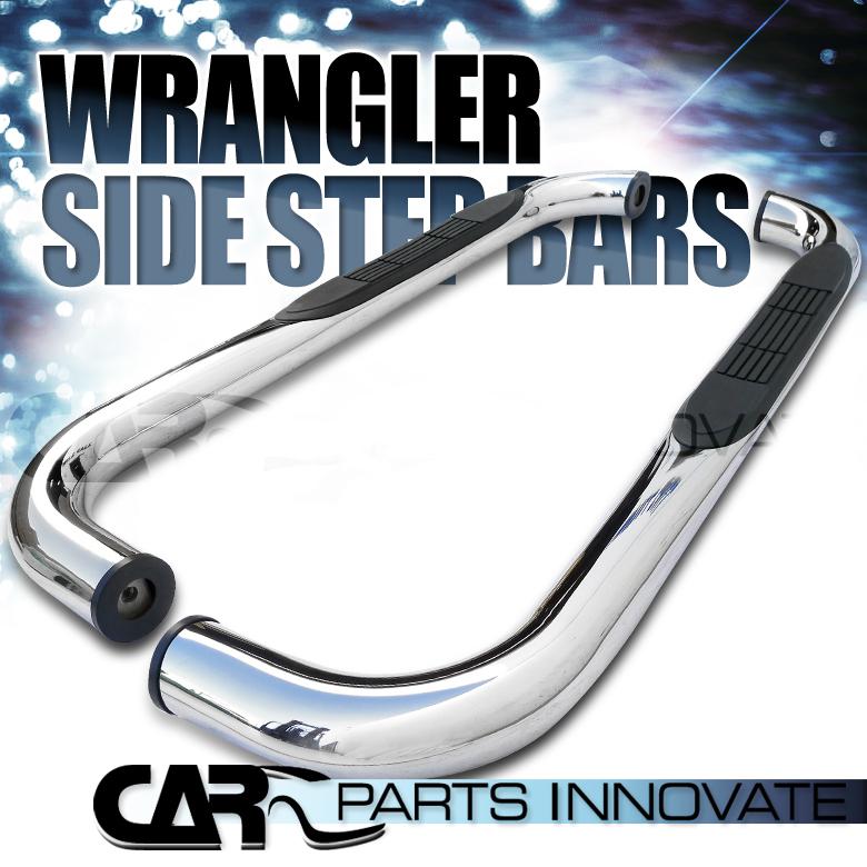 1987-2006 jeep wrangler 3" polished stainless steel side step nerf bars
