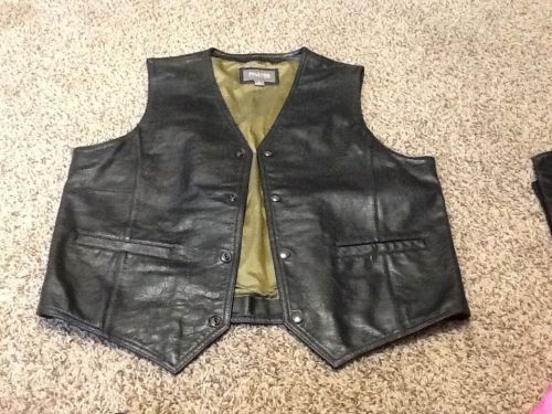 Wilson leather biker vest size large