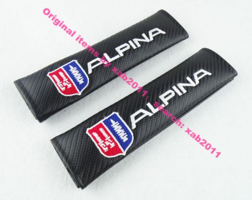 2 x car alpina for m3 m4 b3 b5 embroidery seat belt shoulder pads cover cushion