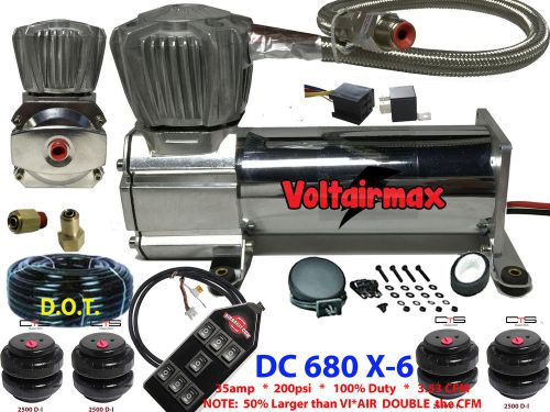 Voltairmax dc680c 200psi air compressor suspension 3.53cfm w/7switch/4 bags