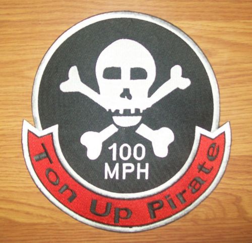 Ton up pirate back patch. 10 inches. cafe racer ace triumph norton bsa. new nice