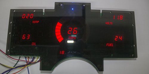 Chevy truck digital dash panel for 1988-1991 gauges gmc intellitronix red leds!