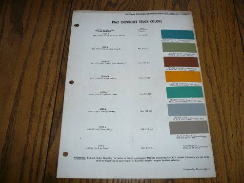 1962 dupont chevy truck colors color chips -