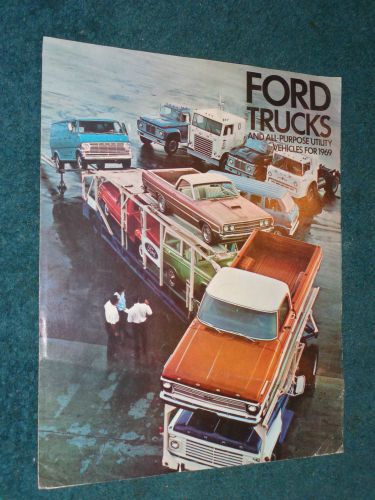 1969 ford truck / bronco / ranchero / van sales brochure / folder original