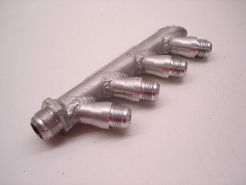 Nascar butlerbuilt -12an to -16an aluminum 4 into 1 dry sump oil pump manifold