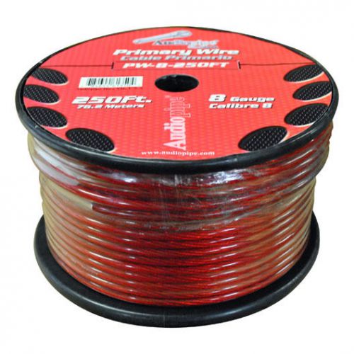 Power wire 8ga 250&#039; red audiopipe pw8rd wire