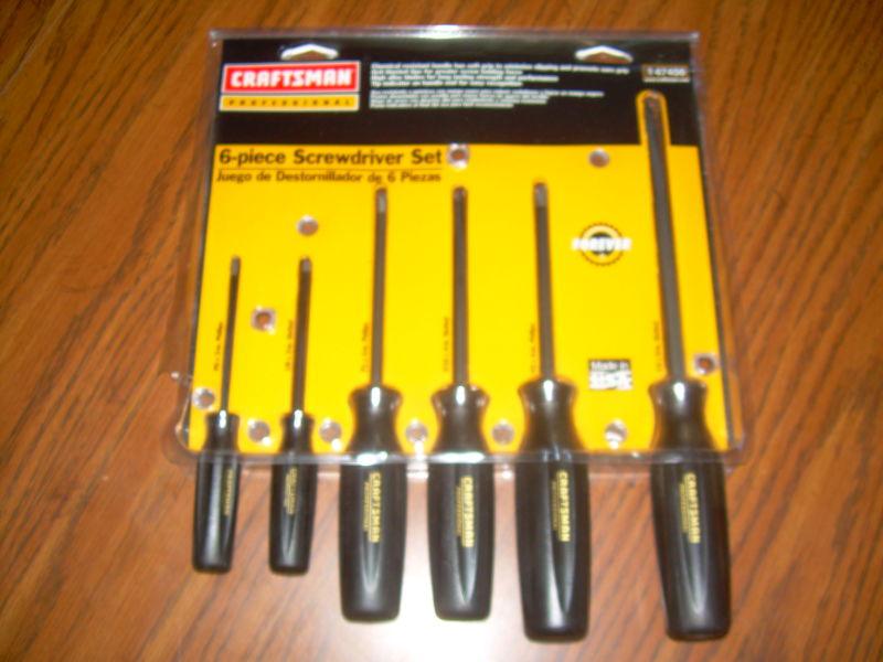 Nos craftsman professional 6pcs black handle screwdrivers set 