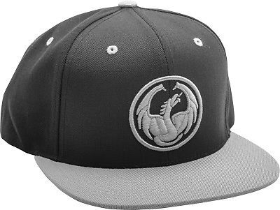 Dragon icon mens snapback hat black/gray os