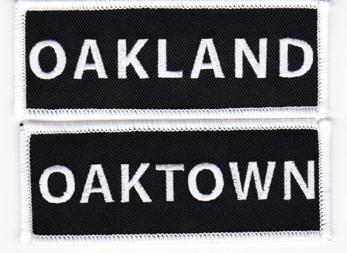 Oakland oaktown 1.5x4 sew/iron on patch embroidered oakland raiders a&#039;s biker