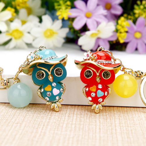 Betsey johnsoo gift cute cartoon owl flower car key chain handbag pendant