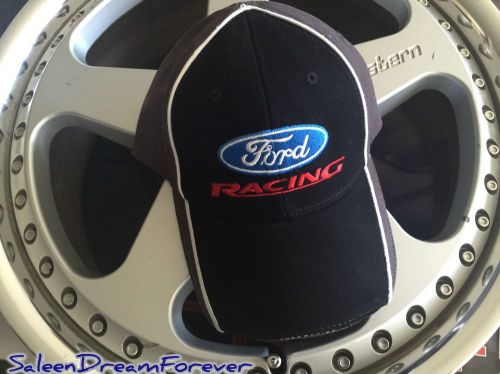 Ford racing gray &amp; blk embroidered hat cap mustang gt shelby roush cobra svt 302