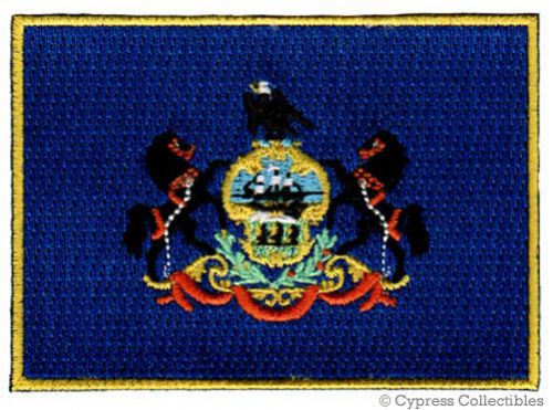 Pennsylvania biker vest patch iron-on embroidered state flag pa