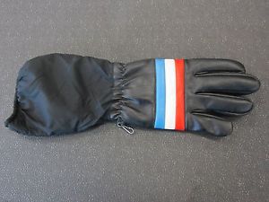 Men&#039;s snowmobile gloves- one size fits all - vinyl black   w red white and blue