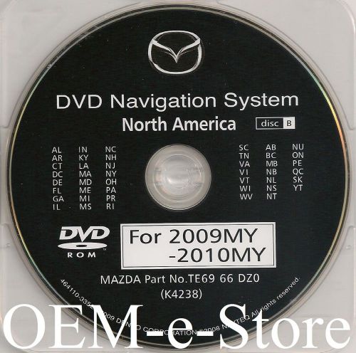 2009 2010 2011 mazda mazda6 cx-9 rx-8 navigation dvd east coast u.s map + canada