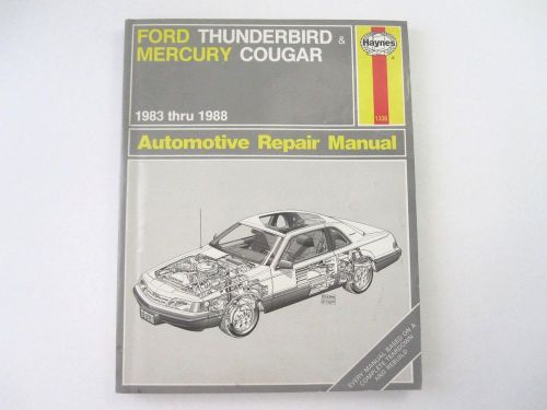 Haynes 1338 ford thunderbird mercury cougar 1983 thru 1988 repair manual