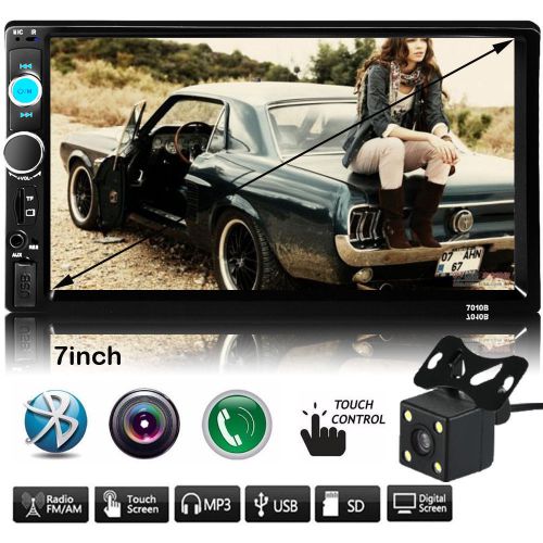 7&#039;&#039; hd bluetooth touch screen car stereo radio 2 din fm/mp5/mp3/usb/aux + camer