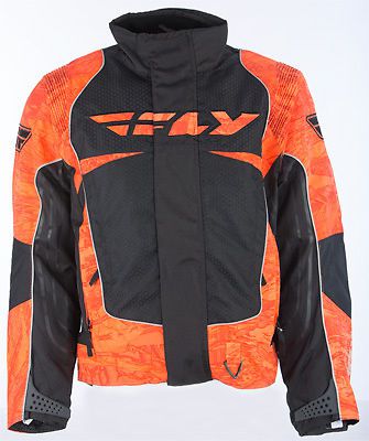 Fly racing snx black orange waterproof insulated snowmobile snow jacket coat
