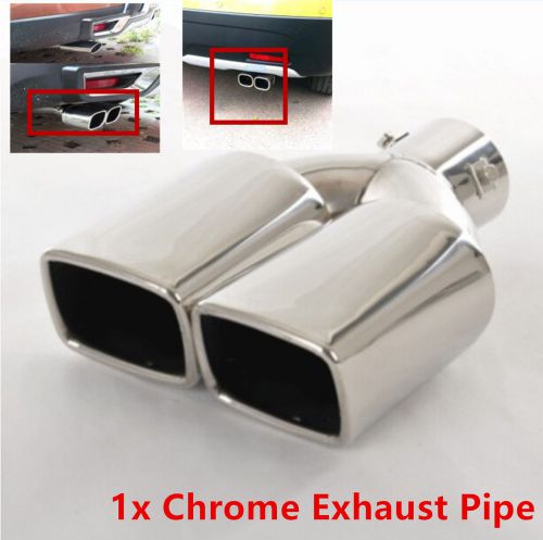 Stainless steel chrome 2 square angle cut slanted exhaust muffler burnt tip pipe