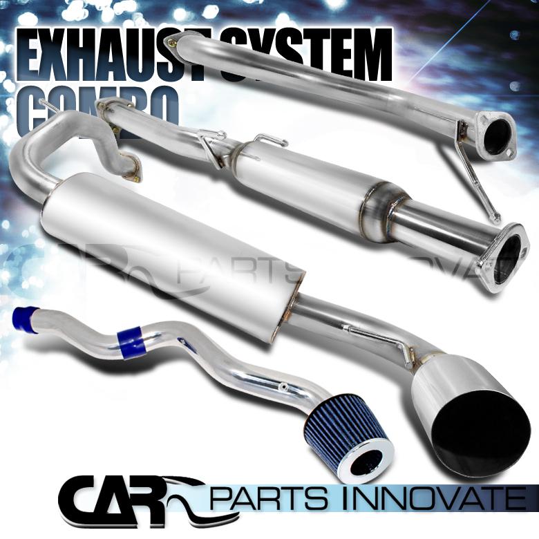 88-91 civic si 3dr hb 1.6l cold air intake system+turbine filter+catback exhaust