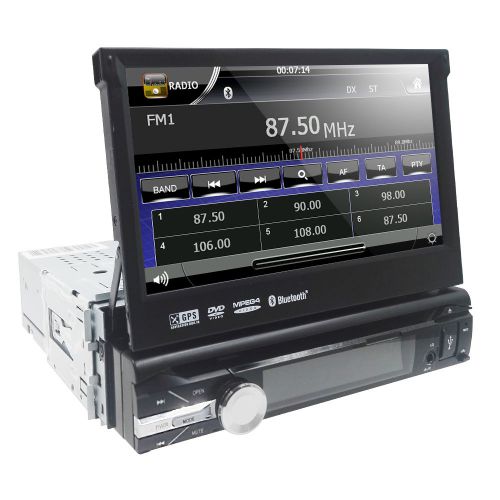 Single din 7&#034;inch touch screen car stereo dvd cd radio player ipod bluetooth tv