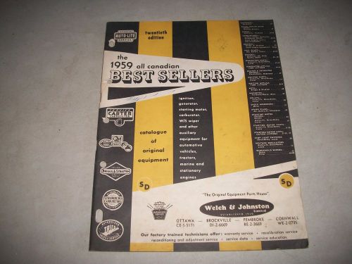 Automotive  &#034;best sellers&#034;  parts catalog circa 1959 autolite stromberg trico