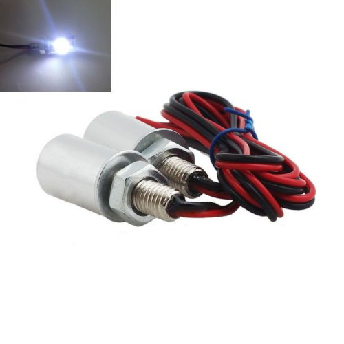 2x waterproof universal motorcycle car 12v white led number plate light lamp