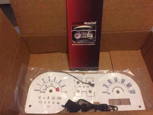 2005-2009 ford mustang v6 120 mph white face gauges stack racing